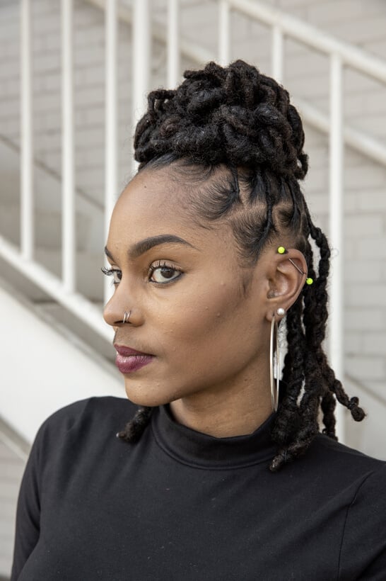 Portrait of a Woman in Dreadlocks